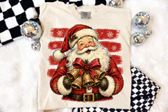 Vintage Stripes Santa Christmas PNG, Christmas Santa Design Product Image 2