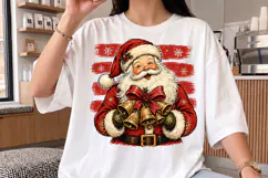 Vintage Stripes Santa Christmas PNG, Christmas Santa Design Product Image 3