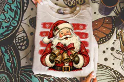 Vintage Stripes Santa Christmas PNG, Christmas Santa Design Product Image 4