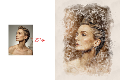 Vintage Style Digital Watercolor Portrait Art Effect Product Image 2