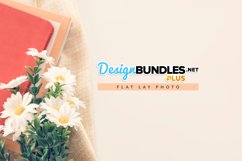 Books with Flowers Vintage Style Flat Lay Photo Product Image 1