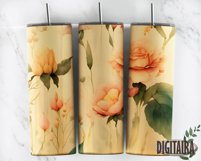 Watercolor Flowers Tapered &amp; Straight Skinny Tumbler Product Image 5