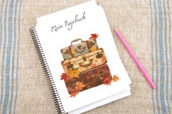 Vintage Suitcases with Autumn Leaves Clipart Bundle Product Image 4