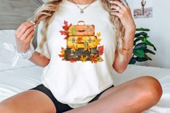 Vintage Suitcases with Autumn Leaves Clipart Bundle Product Image 3