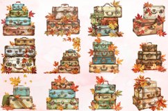 Vintage Suitcases with Autumn Leaves Clipart Bundle Product Image 2