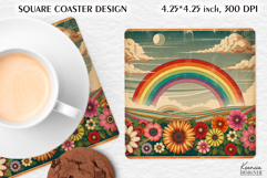 Vintage Rainbow Square Coaster Product Image 1