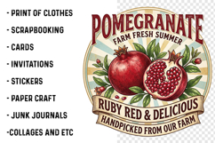 Vintage Summer Fruit Quotes PNG Product Image 2