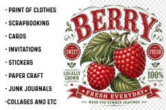 Vintage Summer Fruit Quotes PNG Product Image 2