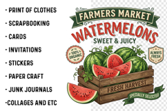 Vintage Summer Fruit Quotes PNG Product Image 2
