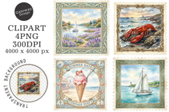 Vintage Summer Stamp PNG Product Image 1