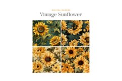 4 Vintage Sunflower Pattern Background Product Image 2