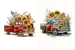 truck,vintage truck,vintage,sunflowers,ford truck,PNG,bundle,watercolor png,instant download,LariPrintDesign