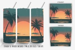 Vintage Sunset Beach Tumbler Wrap PNG