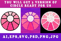 Vintage Sunset Retro sun Circle illustration clip Art Product Image 2