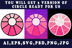Vintage Sunset Retro sun Circle illustration clip Art Product Image 1