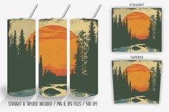 Vintage Sunset River Tumbler Wrap PNG Product Image 1