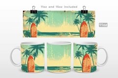 Vintage Surf Mug Wrap PNG