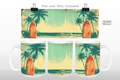 Vintage Surf Mug Wrap PNG