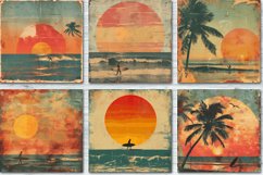 Vintage Surfing Sunset Digital Paper Bundle Product Image 4