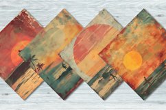 Vintage Surfing Sunset Digital Paper Bundle Product Image 5