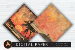 Vintage Surfing Sunset Wallpaper Product Image 1
