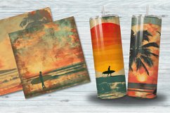 Vintage Surfing Sunset Digital Paper Bundle Product Image 3