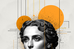 Vintage Surrealism Digital Collage Monochrome Portrait Art Product Image 6