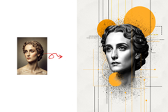 Vintage Surrealism Digital Collage Monochrome Portrait Art Product Image 2