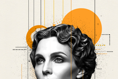 Vintage Surrealism Digital Collage Monochrome Portrait Art Product Image 7