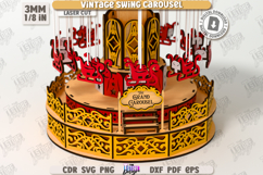 Vintage Swing Carousel Laser Cut | 3D Carousel Model | CNC Product Image 2