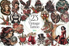 Vintage Tattoo Sublimation Clipart Product Image 1