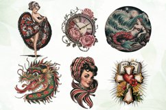 Vintage Tattoo Sublimation Clipart Product Image 5