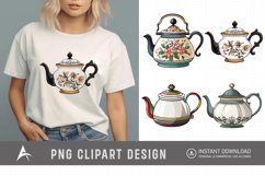 Watercolor Vintage Tea Pot Clipart Product Image 1