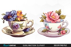 Vintage Tea Watercolor Clipart Product Image 1