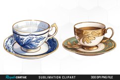 Vintage Tea Watercolor Clipart Product Image 1