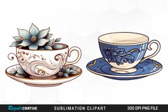 Vintage Tea Watercolor Clipart Product Image 1