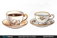 Vintage Tea Watercolor Clipart Product Image 1