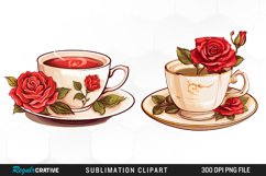 Vintage Tea Watercolor Clipart Product Image 1