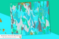 Teal Painted Digital Paper, Marble Textures, Acrylic paint Product Image 4