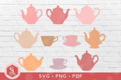 Vintage Teatime Shapes SVG PNG PDF Product Image 1