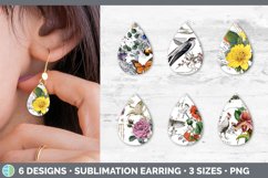 Bundle of six Vintage teardrop earrings sublimation designs