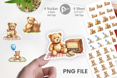 Vintage Teddy Bear Picnic Sticker Product Image 1