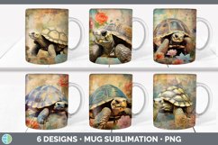 Bundle of six Decoupage Tortoises Mug Wrap designs.