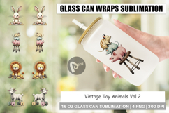 Glass Can Vintage Toy Animals Product Image 1