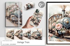 Digital Paper Vintage Train Product Image 1