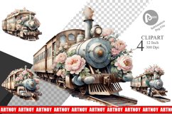 Vintage Train Clipart Product Image 1