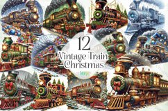 Vintage Train Christmas Sublimation Product Image 1