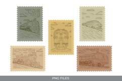 Vintage Train Postage for Scrapbook Clipart Product Image 1