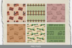 Vintage Train Seamless Pattern Paper Packs Product Image 1