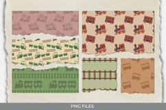 Vintage Train Seamless Pattern Torn Paper Product Image 1